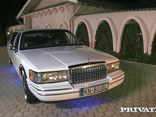 Lisa Sparkle's interracial anal threesome with the black limo driver