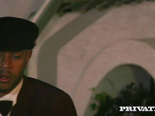 Lisa Sparkle's interracial anal threesome with the black limo driver