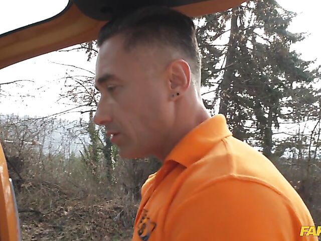 Car fuck during driving lesson with slutty Victoria Daniels