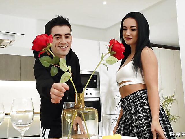 Anastasia Brokelyn & Zuzu Sweet - Two horny girls in short skirts share cock desperately