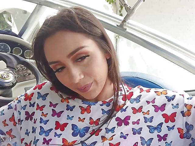 Ass shaking and pussy flaunting on a yacht with bikini babe Lily Hall