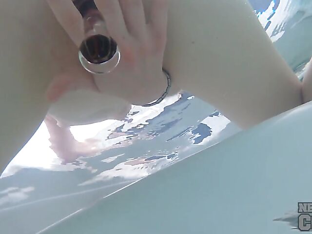 Jacuzzi masturbation with toy loving coed Margarita