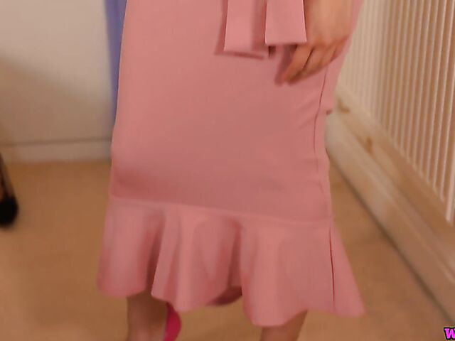 Lovely asian Louisa Lu can't decide which sexy dress to choose