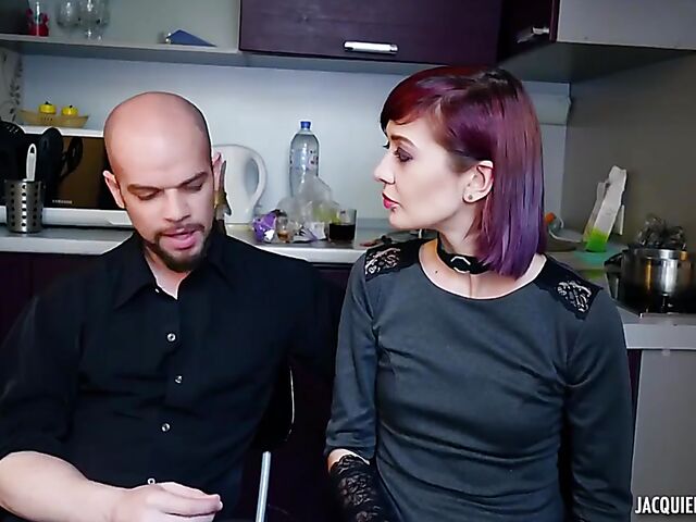 Purple-haired Nadia having her best anal sex experience