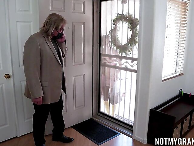 Zerella Skies' teen trimmed pussy for an older man