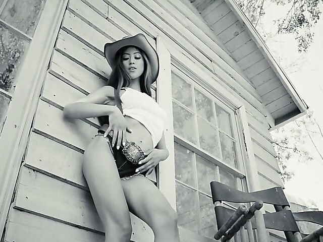 Alexia Anders - Hot asian cowgirl ride outside