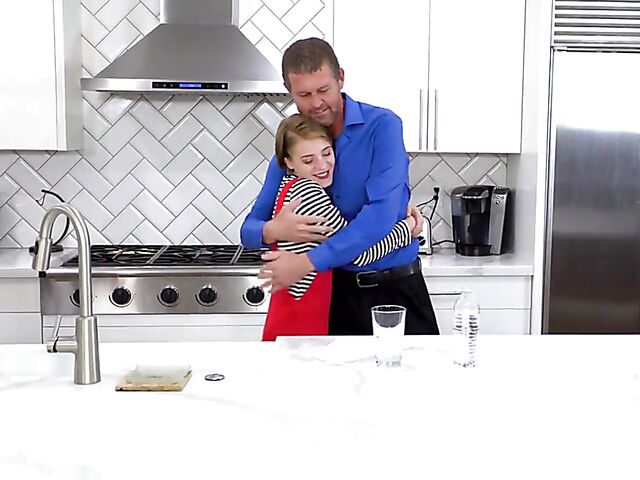 Small tits teen Dakota Burns gets her shaved snatch fingered and fucked by her step-uncle