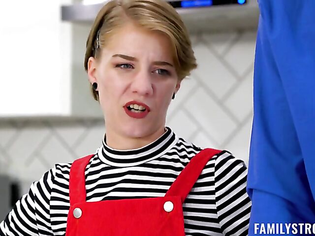 Small tits teen Dakota Burns gets her shaved snatch fingered and fucked by her step-uncle