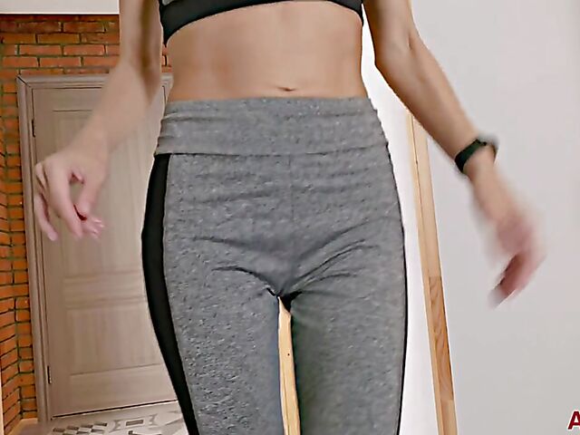 Fit skinny MILF Rina gets nude to play with her bush