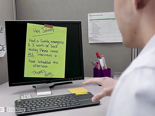 Office fuck after job interview with sexy new girl Mackenzie Mace