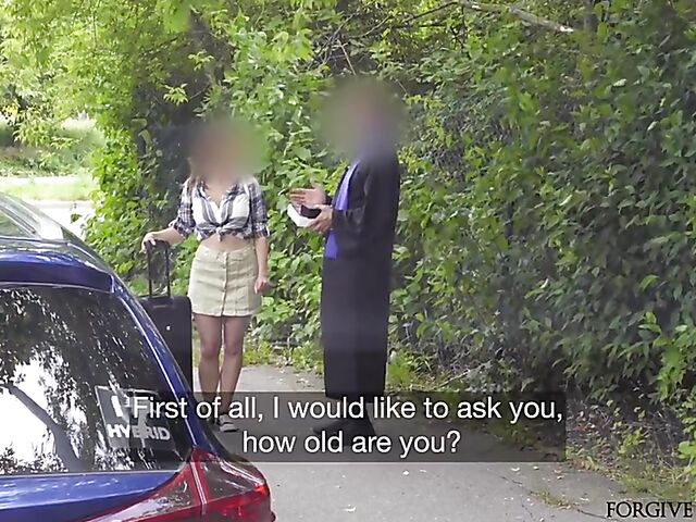 Tied fuck for money with the fake priest