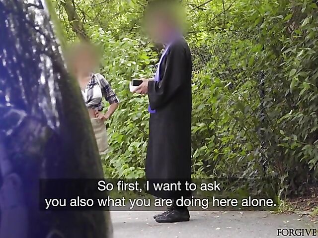 Tied fuck for money with the fake priest