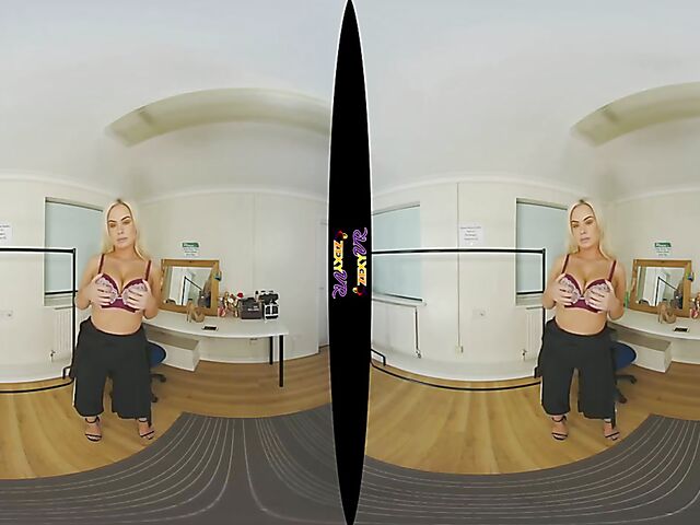 3D VR Big tits blonde striptease with Louise P