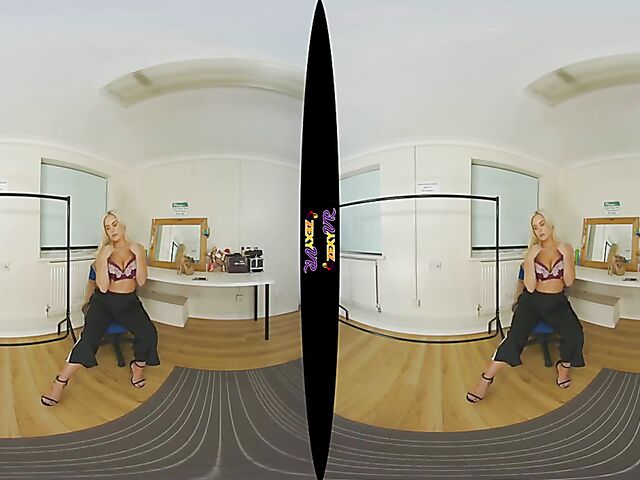 3D VR Big tits blonde striptease with Louise P