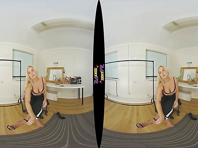 3D VR Big tits blonde striptease with Louise P