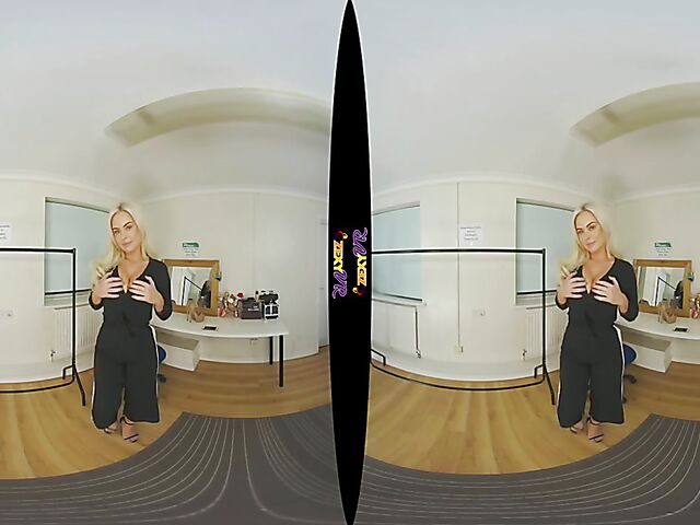 3D VR Big tits blonde striptease with Louise P