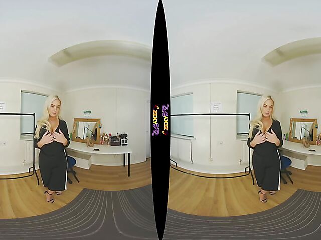 3D VR Big tits blonde striptease with Louise P