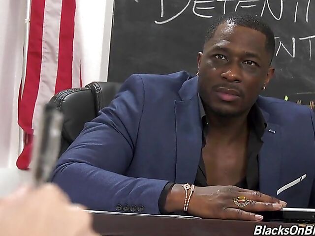 Liz Jordan - Schoolgirl interracial class with her hung black teacher