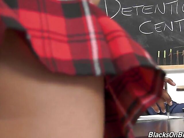 Liz Jordan - Schoolgirl interracial class with her hung black teacher