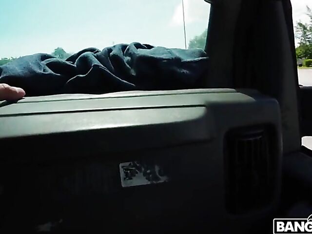 Teen blonde Madison Summers gets picked up and fucked in a van for money