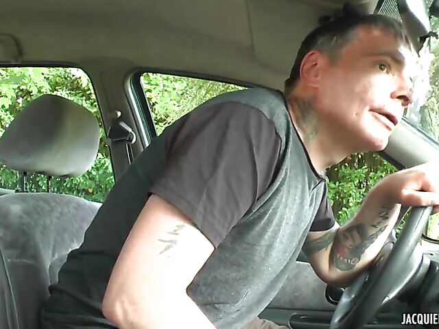 Outdoor anal in black stockings with slut Marine