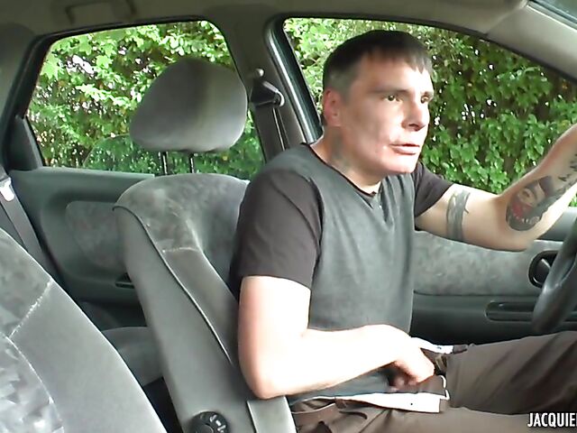 Outdoor anal in black stockings with slut Marine