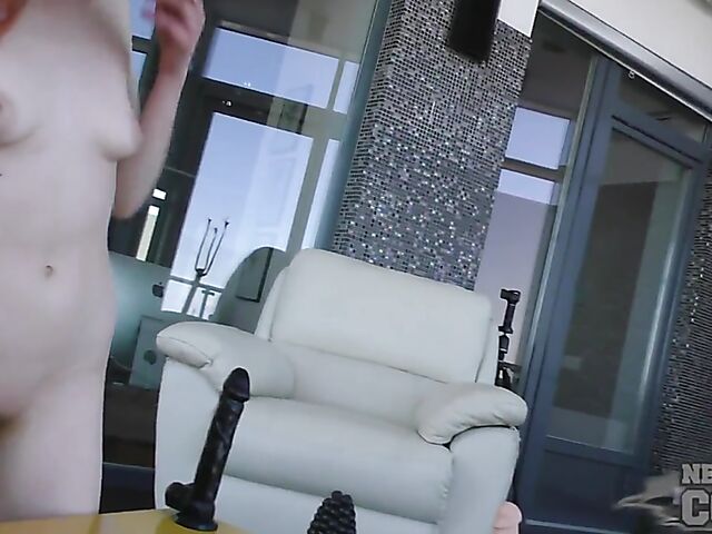 Sexy amateur redhead dildo riding featuring Margarita