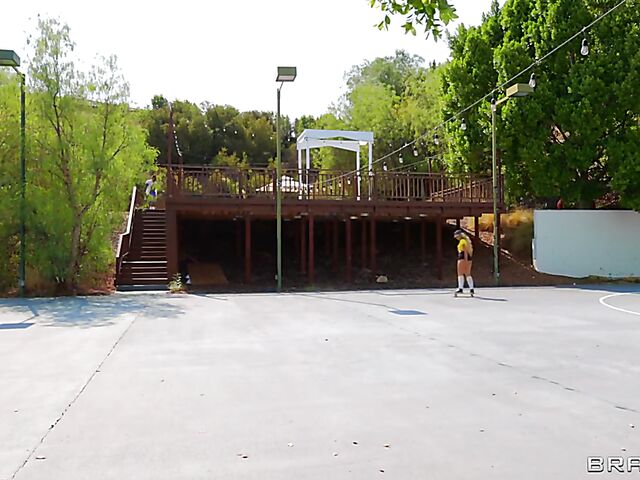 Naked skateboarding and interracial hardcore fucking with Carmen Caliente