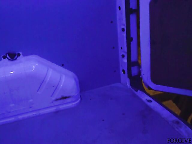 Squirt fuck in a van on Halloween night with a naive slut