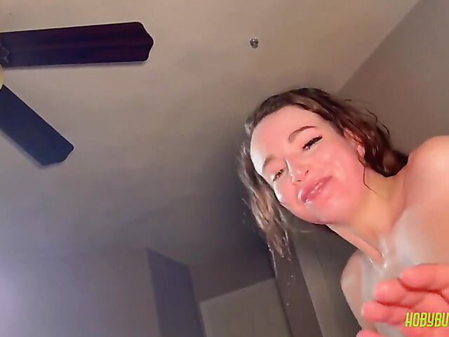 Rough deepthroat on a leash and hardcore fuck with Brooke Johnson