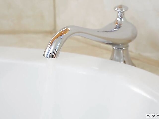 Faucet masturbation and bathroom fuck with hot wet Caitlin Bell