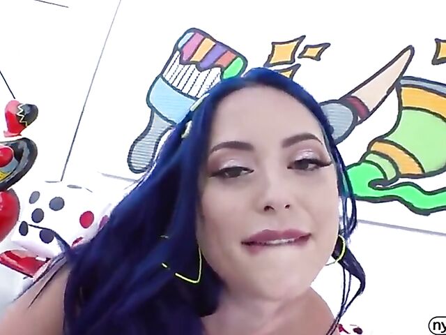 Pleasurable ass eating and pussy fucking with blue-haired Eve Marlowe