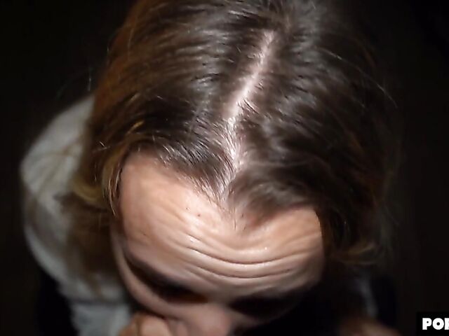 POV doggystyle after blowjob in the dark with Mona Blue