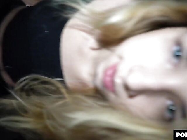 POV doggystyle after blowjob in the dark with Mona Blue