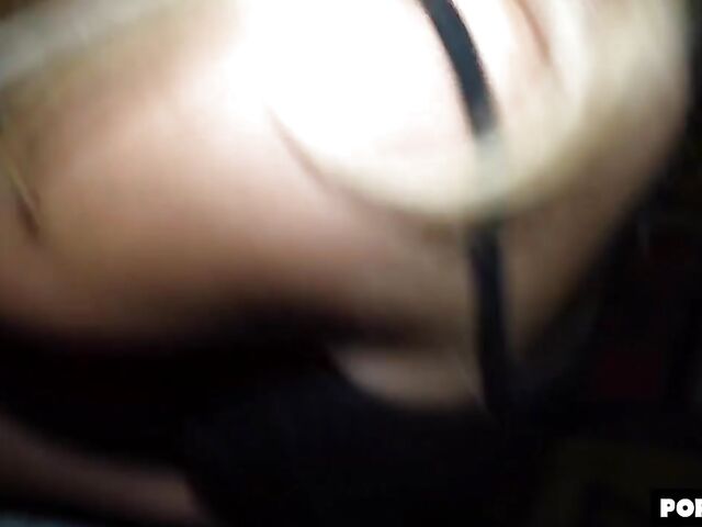 POV doggystyle after blowjob in the dark with Mona Blue