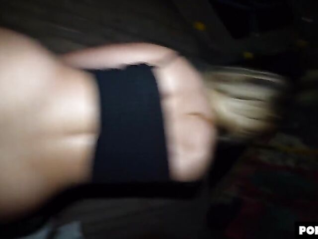 POV doggystyle after blowjob in the dark with Mona Blue