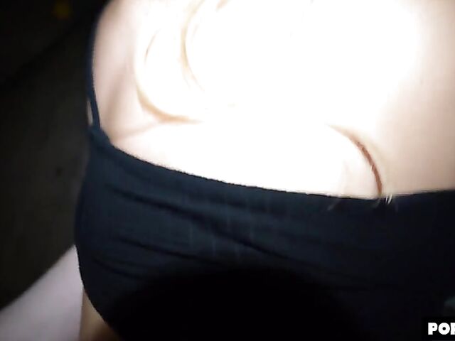 POV doggystyle after blowjob in the dark with Mona Blue