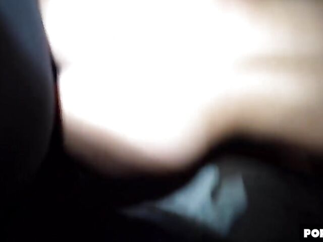 POV doggystyle after blowjob in the dark with Mona Blue