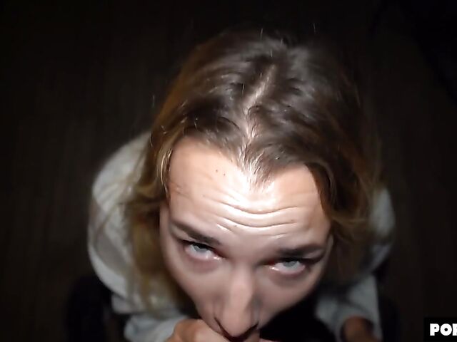 POV doggystyle after blowjob in the dark with Mona Blue