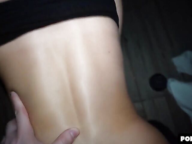 POV doggystyle after blowjob in the dark with Mona Blue