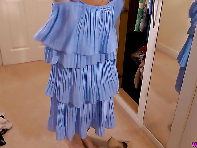 MILF Tracy Rose changing clothes in front of you