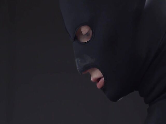 Blindfolded Sybil having passionate sex with a masked robber