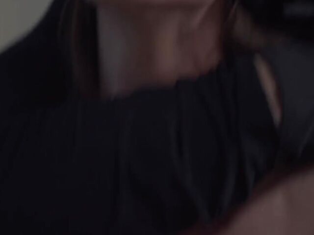 Blindfolded Sybil having passionate sex with a masked robber