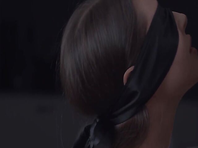 Blindfolded Sybil having passionate sex with a masked robber