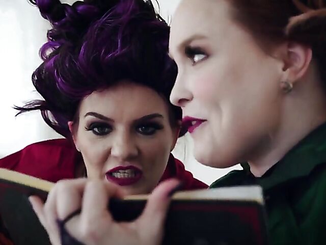 Three big titted milf witches share cock featuring Emmy Demure, Audrey Madison & Summer Hart