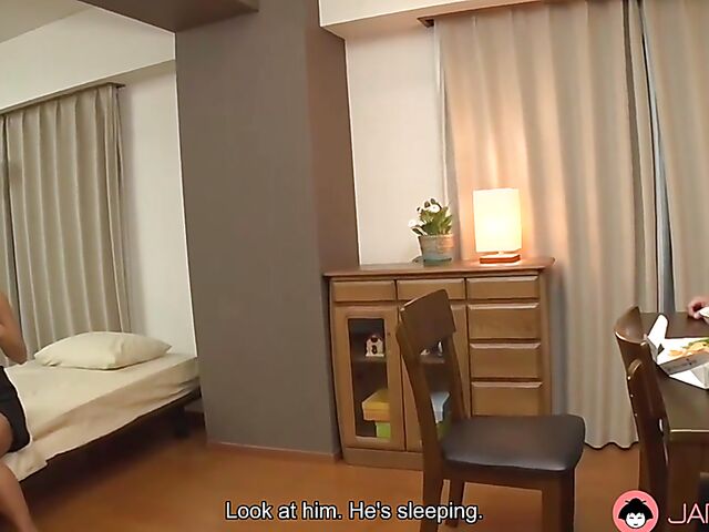 Mary Hayakawa's Japanese shaved pussy fucked after dinner