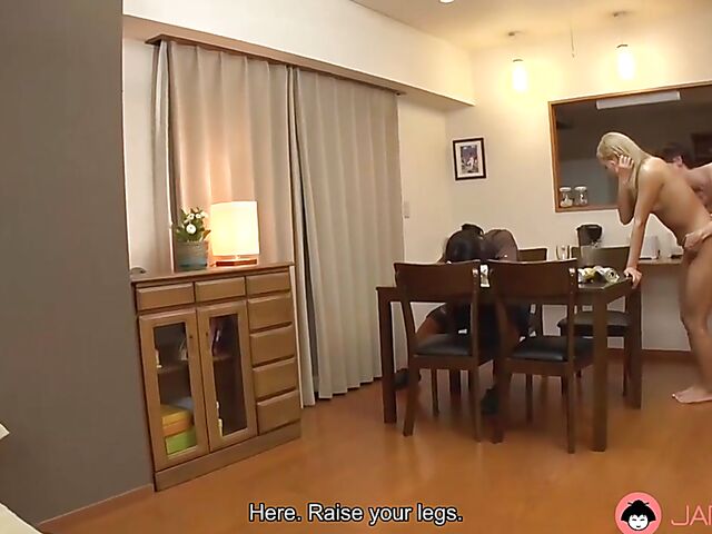 Mary Hayakawa's Japanese shaved pussy fucked after dinner