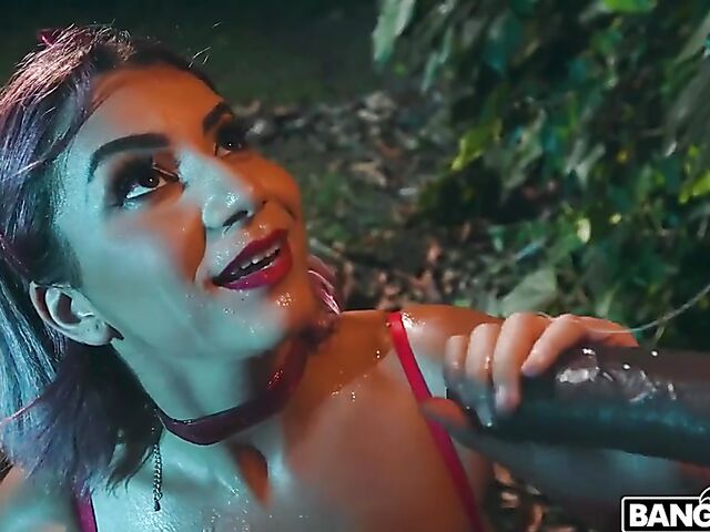 Halloween night big black cock creampie for natural busty Roxie Sinner