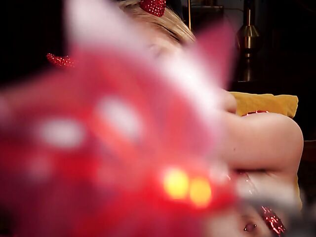 Red boots solo with skinny devil girl Tabitha Elm