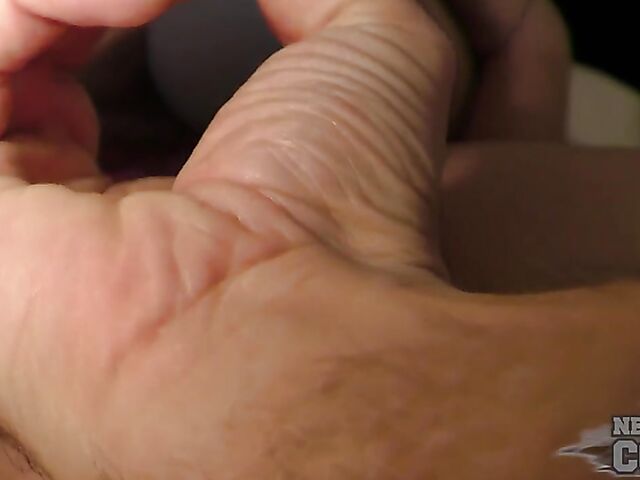 Inserting glow sticks in Irish Candy's shaved pussy from your point of view